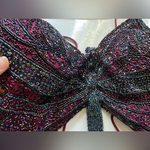 Rare 90s vintage misdemeanor embellished butterfly crop top size M (NWOT)